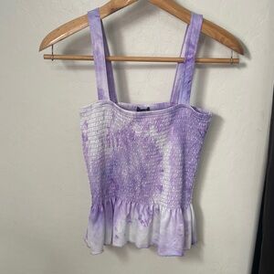 Rue21 Lavender Tie-Dye Smocked Camisole